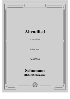 No.6 Abendlied: B flat Major by Robert Schumann