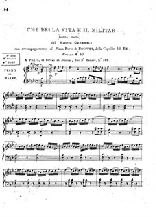Che Bella Vita è il Militar for Voices and Piano (or Harp): Che Bella Vita è il Militar for Voices and Piano (or Harp) by Pietro Generali
