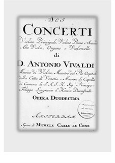 Complete concertos: Vollpartitur, Stimmen by Antonio Vivaldi