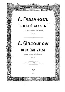 Konzertwalzer für Orchester Nr.2, Op.51: Vollpartitur by Alexander Glazunov