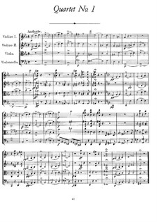 Streichquartett Nr.1 in B-Dur, D.18: Vollpartitur by Franz Schubert