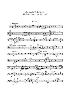 Konzert für Violine und Klavier in a-Moll, Op.82: Kontrabassstimmen by Alexander Glazunov