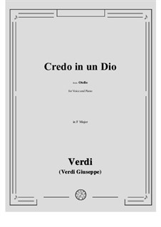Otello: Credo in un Dio in F Major by Giuseppe Verdi