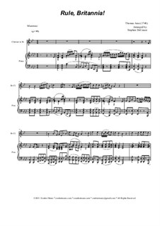 Rule Britannia: Bb-clarinet solo and piano by Thomas Arne