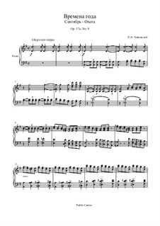 Nr.9 September (Jagd): Für Klavier by Pjotr Tschaikowski