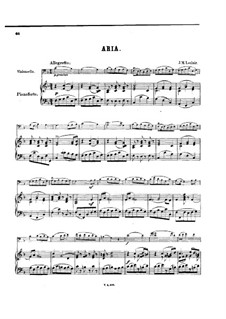 Arie, für Cello und Klavier: Partitur by Jean-Marie Leclair