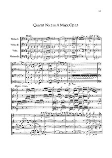Streichquartett Nr.2 in A-Dur, Op.13: Vollpartitur by Felix Mendelssohn-Bartholdy