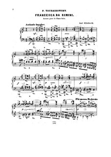 Francesca da Rimini, TH 46 Op.32: Für Klavier by Pjotr Tschaikowski