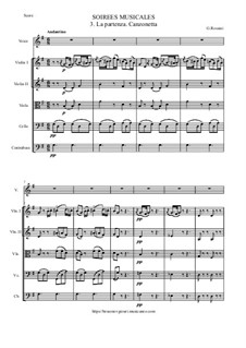 Les soirées musicales: No.3 - La partenza (Canzonetta) by Gioacchino Rossini