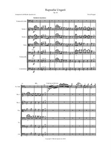 Ungarische Rhapsodie für Cello und Klavier, Op.68: For cello and string orchestra by David Popper