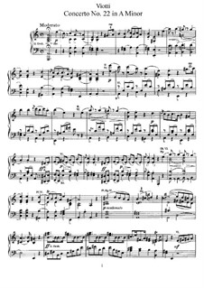 Violinkonzert Nr.22 in a-Moll, WI:22: Version für Violine und Klavier by Giovanni Battista Viotti