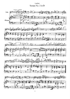 Sonate für Violine und Basso Continuo Nr.3, Op.9: Version for violin and piano – score and solo part by Jean-Marie Leclair