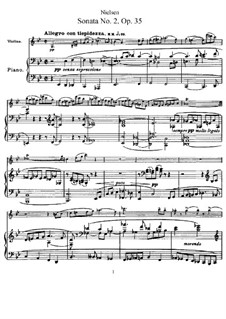 Sonate für Violine und Klavier Nr.2, Op.35: Partitur, Solostimme by Carl Nielsen