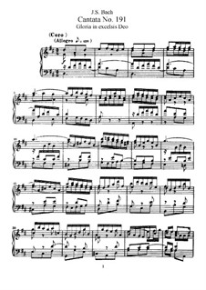 Gloria in excelsis Deo, BWV 191: Klavierauszug mit Singstimmen by Johann Sebastian Bach