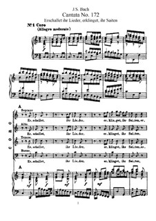 Erschallet, ihr Lieder, erklinget, ihr Saiten!, BWV 172: Piano-vocal score by Johann Sebastian Bach