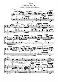 Komm, du süsse Todesstunde, BWV 161: Piano-vocal score by Johann Sebastian Bach