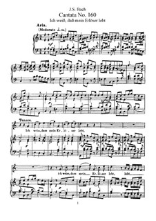Ich weiss, dass mein Erlöser lebt, BWV 160: Piano-vocal score by Johann Sebastian Bach