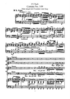 Man singet mit Freuden vom Sieg, BWV 149: Piano-vocal score by Johann Sebastian Bach