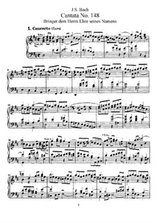 Bringet dem Herrn Ehre seines Namens, BWV 148: Klavierauszug mit Singstimmen by Johann Sebastian Bach