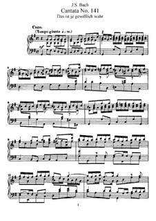 Das ist je gewißlich wahr, BWV 141: Klavierauszug mit Singstimmen by Johann Sebastian Bach