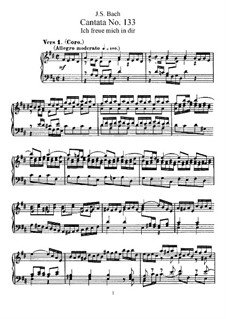 Ich freue mich in dir, BWV 133: Piano-vocal score by Johann Sebastian Bach
