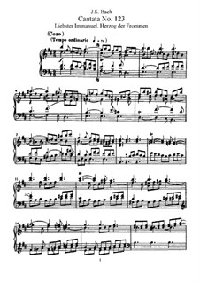 Liebster Immanuel, Herzog der Frommen, BWV 123: Piano-vocal score by Johann Sebastian Bach