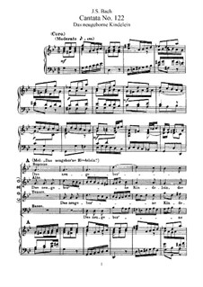 Das neugeborne Kindelein, BWV 122: Piano-vocal score by Johann Sebastian Bach