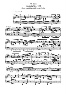 Gott, man lobet dich in der Stille, BWV 120: Piano-vocal score by Johann Sebastian Bach