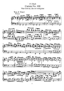 Was Gott tut, das ist wohlgetan, BWV 100: Piano-vocal score by Johann Sebastian Bach