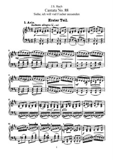 Siehe, ich will viel Fischer aussenden, BWV 88: Piano-vocal score by Johann Sebastian Bach