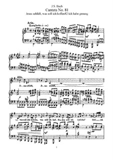 Jesus schläft, was soll ich hoffen?, BWV 81: Piano-vocal score by Johann Sebastian Bach