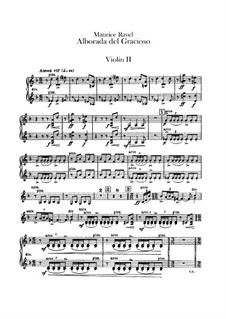 Spiegel für Orchester, M.43a: Teil IV Morgenlied des Narren – Violinstimme II by Maurice Ravel