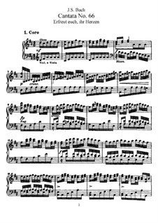 Erfreut euch, ihr Herzen, BWV 66: Bearbeitung für Stimmen und Klavier by Johann Sebastian Bach