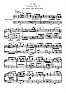 Christen, ätzet diesen Tag, BWV 63: Piano-vocal score by Johann Sebastian Bach