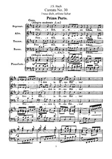 Freue dich, erlöste Schar, BWV 30: Bearbeitung für Stimmen und Klavier by Johann Sebastian Bach
