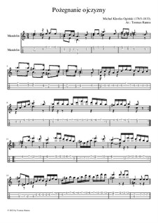 Abschied vom Vaterland: For mandolin by Michael Kleophas Oginski