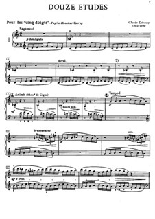 Etüden, L.136: No.1 Pour les cinq doigts by Claude Debussy