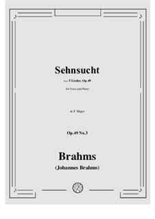 Nr.3 Sehnsucht: Für Stimme und Klavier by Johannes Brahms
