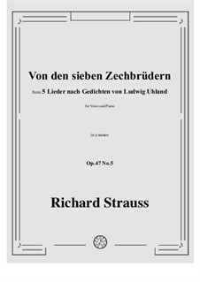No.5 Von den sieben Zechbrüdern: E minor by Richard Strauss