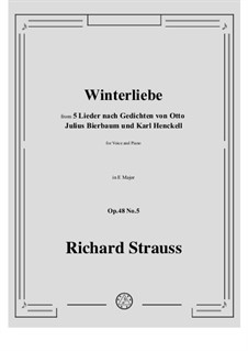 No.5 Winterliebe: E Major by Richard Strauss