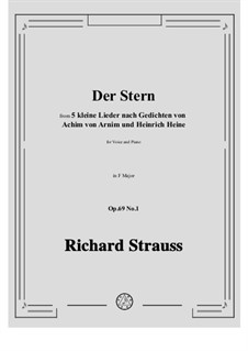 Fünf Kleine Lieder, Op.69: No.1 Der Stern by Richard Strauss