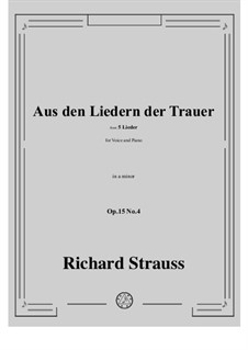 No.4 Aus den Liedern der Trauer: A minor by Richard Strauss