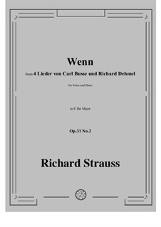 No.2 Wenn: E flat Major by Richard Strauss