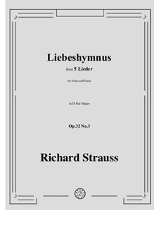 No.3 Liebeshymnus: D flat Major by Richard Strauss