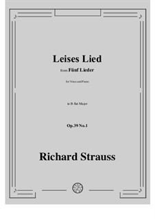 No.1 Leises Lied: B flat Major by Richard Strauss