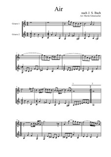 Arie. Bearbeitung für zwei Interpreten: Zwei Gitarren by Johann Sebastian Bach