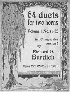 64 Duets for two horns: Volume 1 (Nos.1-32), Op.292a by Richard Burdick