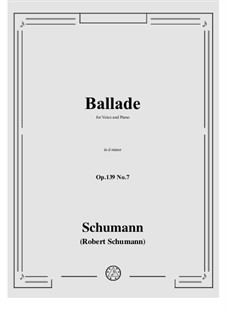 Des Sängers Fluch, Op.139: No.7 Ballade by Robert Schumann