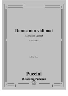 Manon Lescaut : Donna non vidi mai by Giacomo Puccini