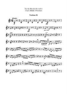 Zarenbraut: Ouvertüre – Violinstimme II by Nikolai Rimsky-Korsakov